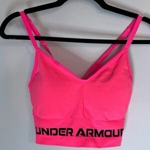Under Armour women’s sz med Low Impact Sports Bra crisscross, padding, seamless